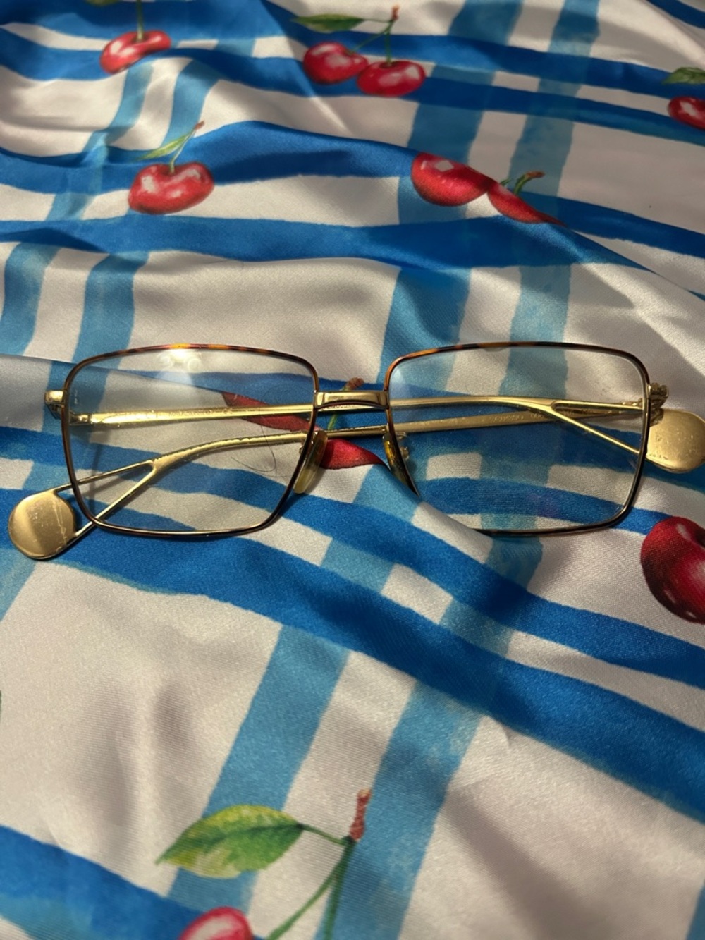 Gucci Gold Rectangular Eyeglasses